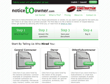 Tablet Screenshot of noticetoowner.com